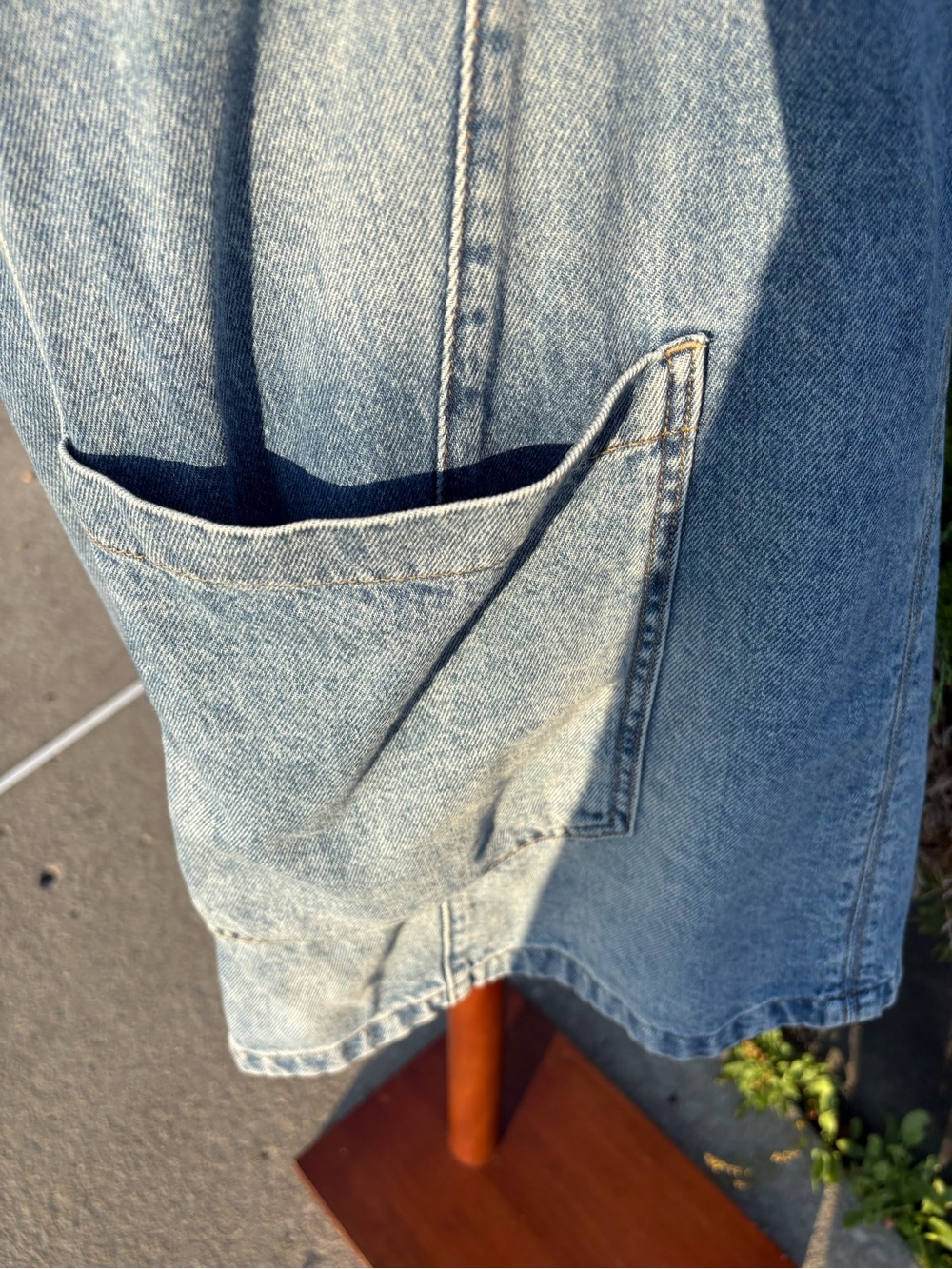 Free People We The Free High Roller Skirtall Denim Dress Size L. NWOT - Picture 7 of 8